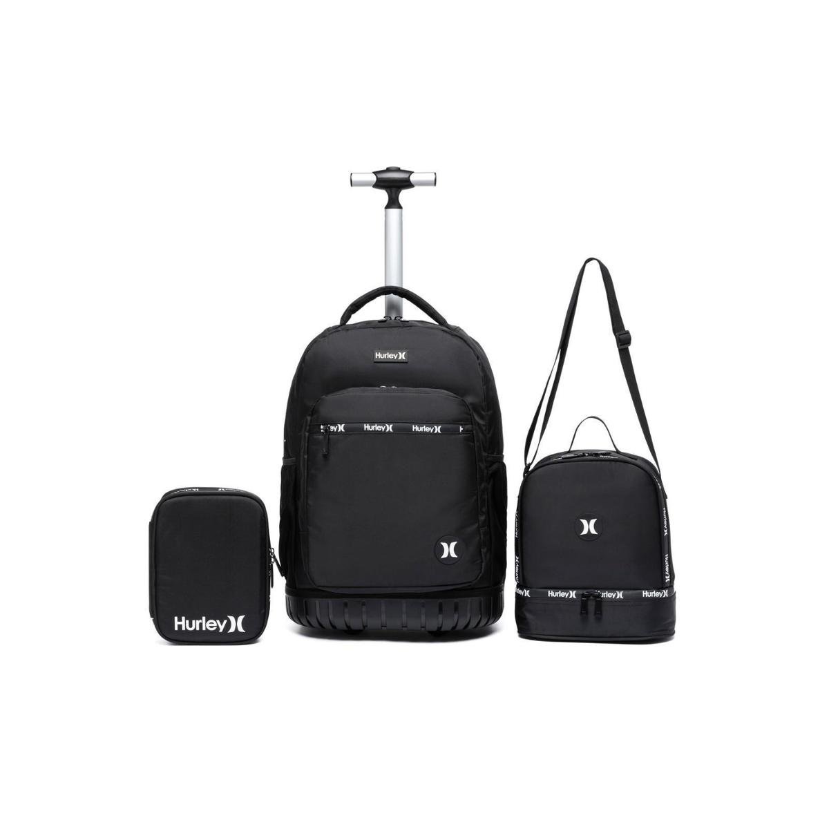 Kit Mochila Rodinha Hurley Notebook Lancheira Térmica Estojo 20 Litros Menor preço em Kit Mochila Rodinha Hurley Notebook Lancheira Térmica Estojo 20 Litros