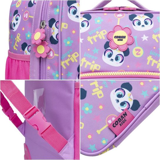 Kit Mochila Rodinha Infantil Estojo Organizador Lancheira Térmica