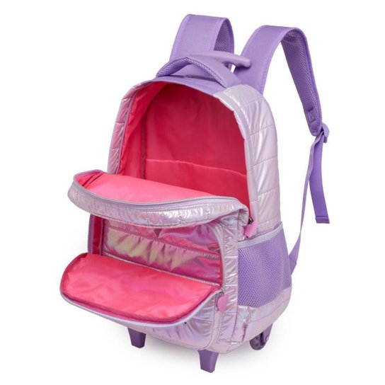 Kit Mochila Rodinha Infantil Resistente Lancheira Termica Estojo Escolar