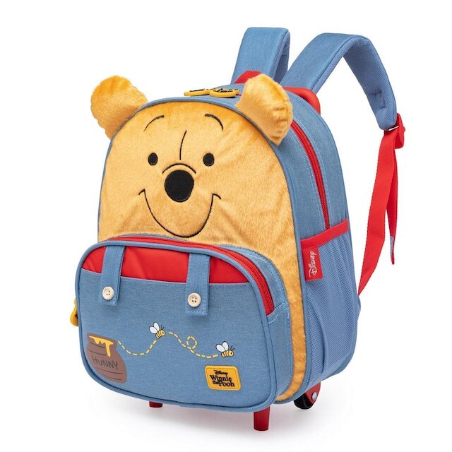 Kit Mochila Rodinhas Estojo Escolar Infantil Ursinho Pooh Disney Menino ...