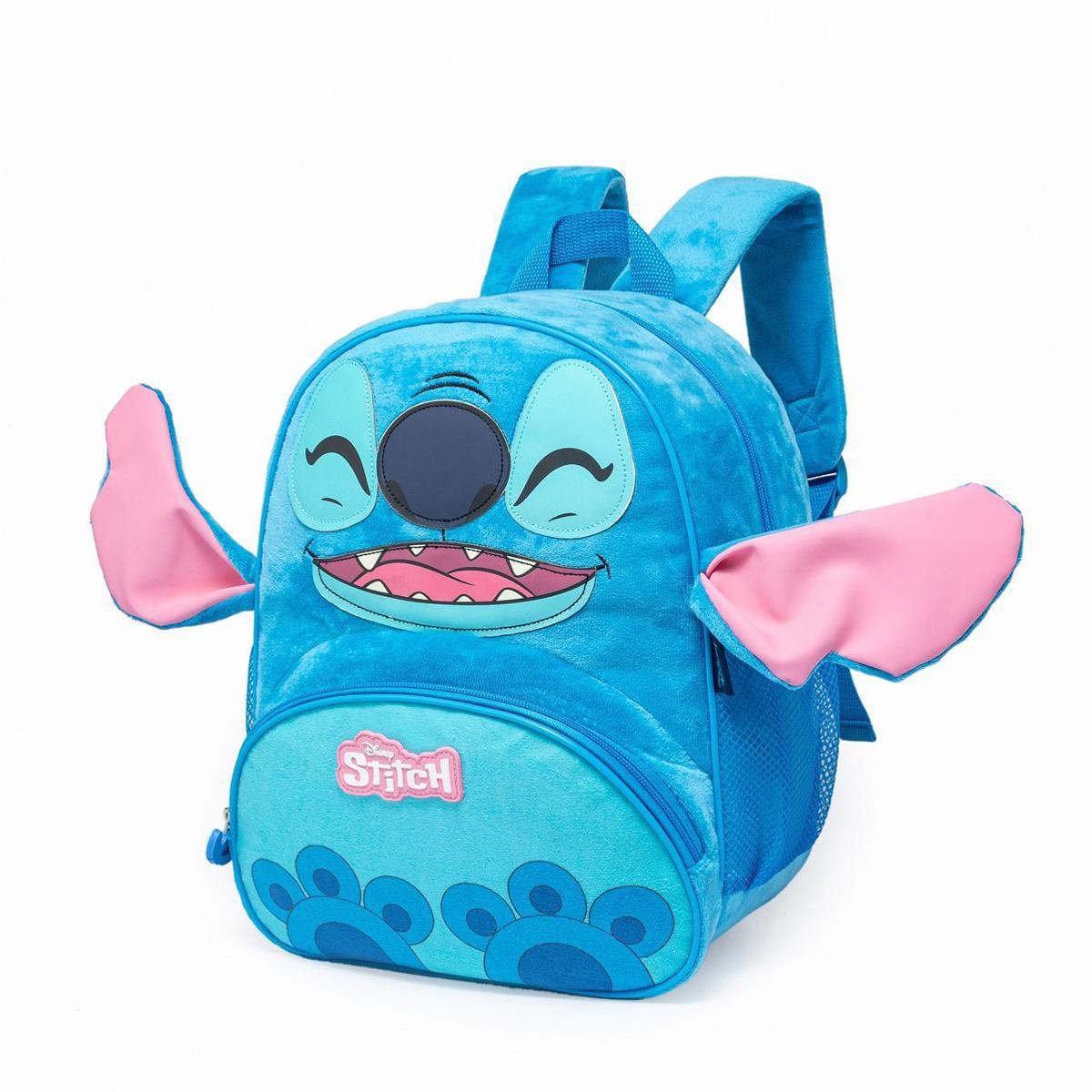 Kit Mochila Stitch Disney Lancheira Pré Escolar Reforçada - Azul | Netshoes