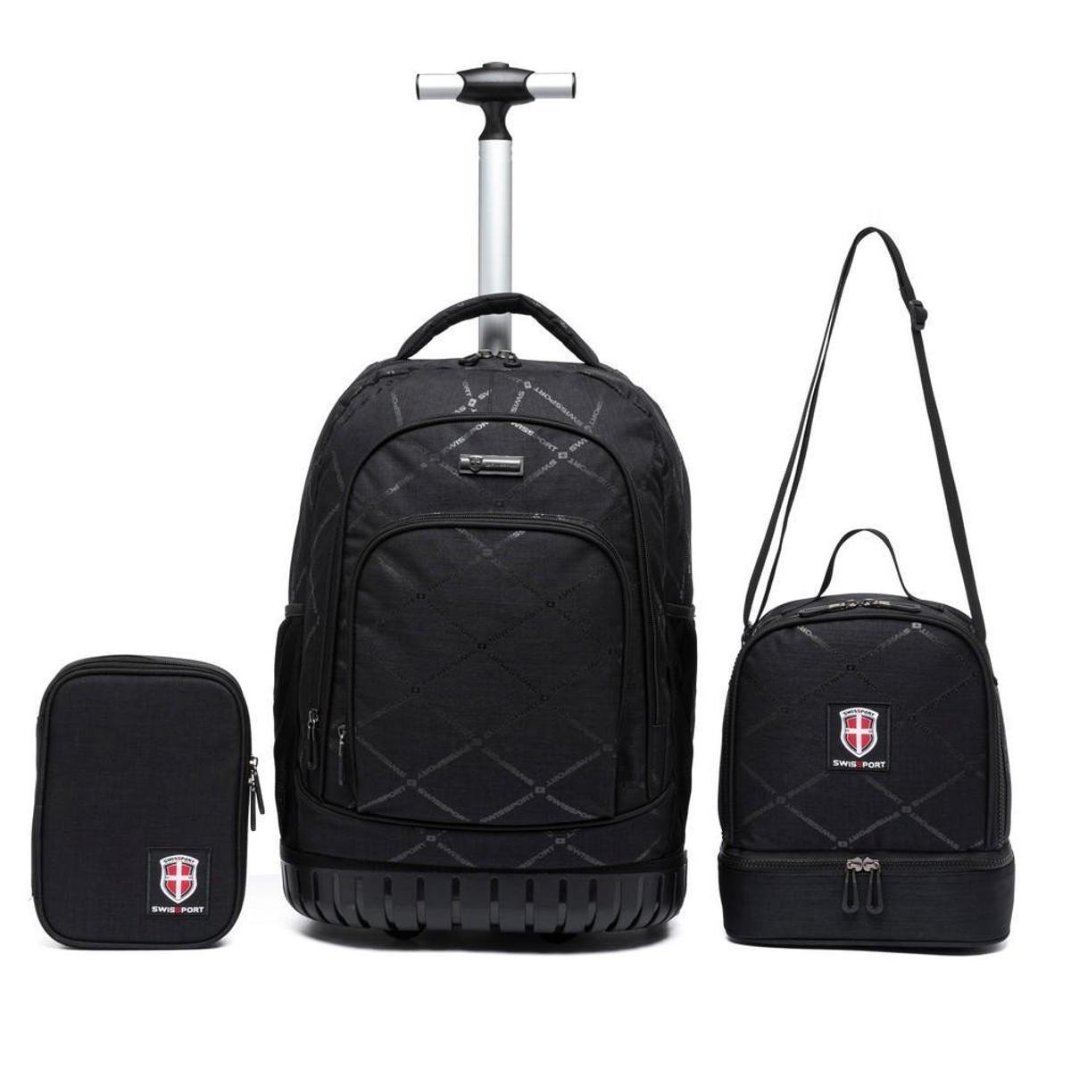 Kit Mochila Swissport Lancheira Estojo Escolar Faculdade Reforçada Menor preço em Kit Mochila Swissport Lancheira Estojo Escolar Faculdade Reforçada