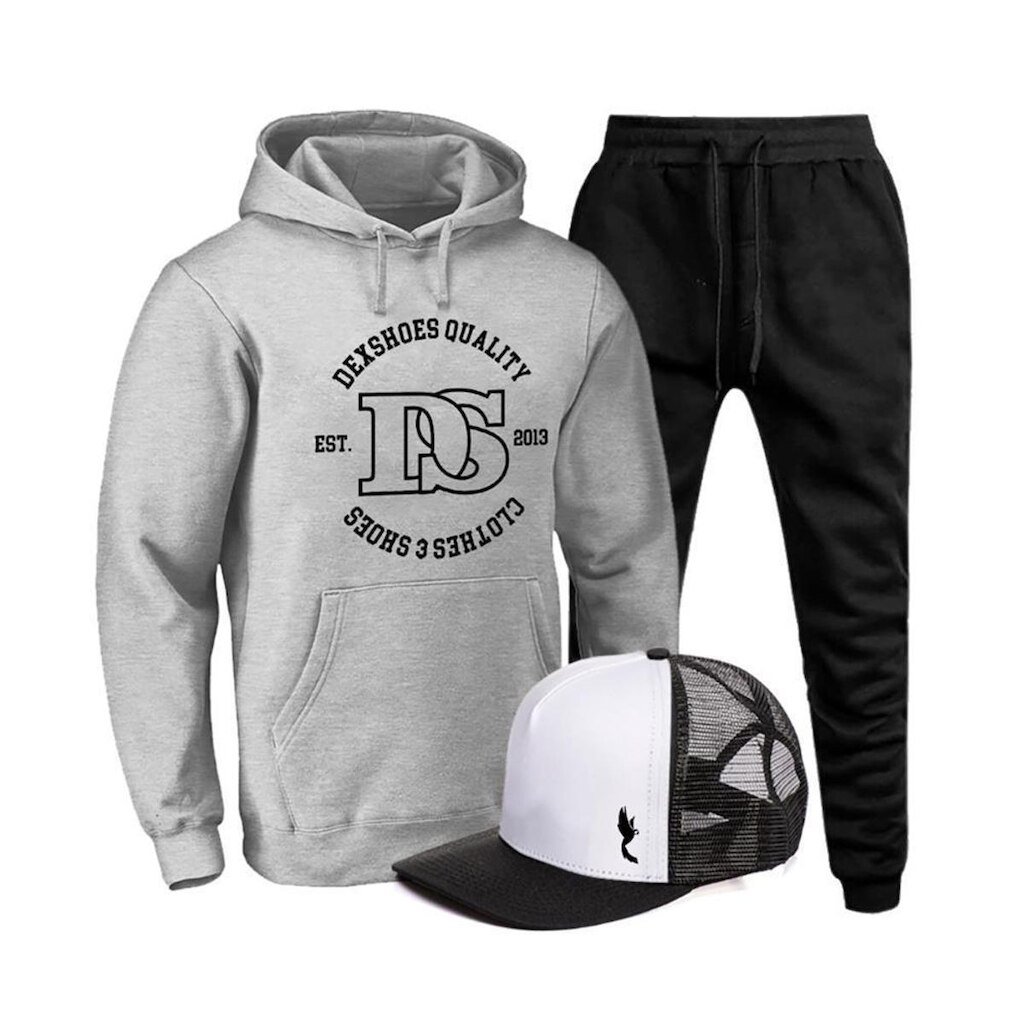 Kit Moletom Canguru Masculino Estampado Capuz + Boné Estilo