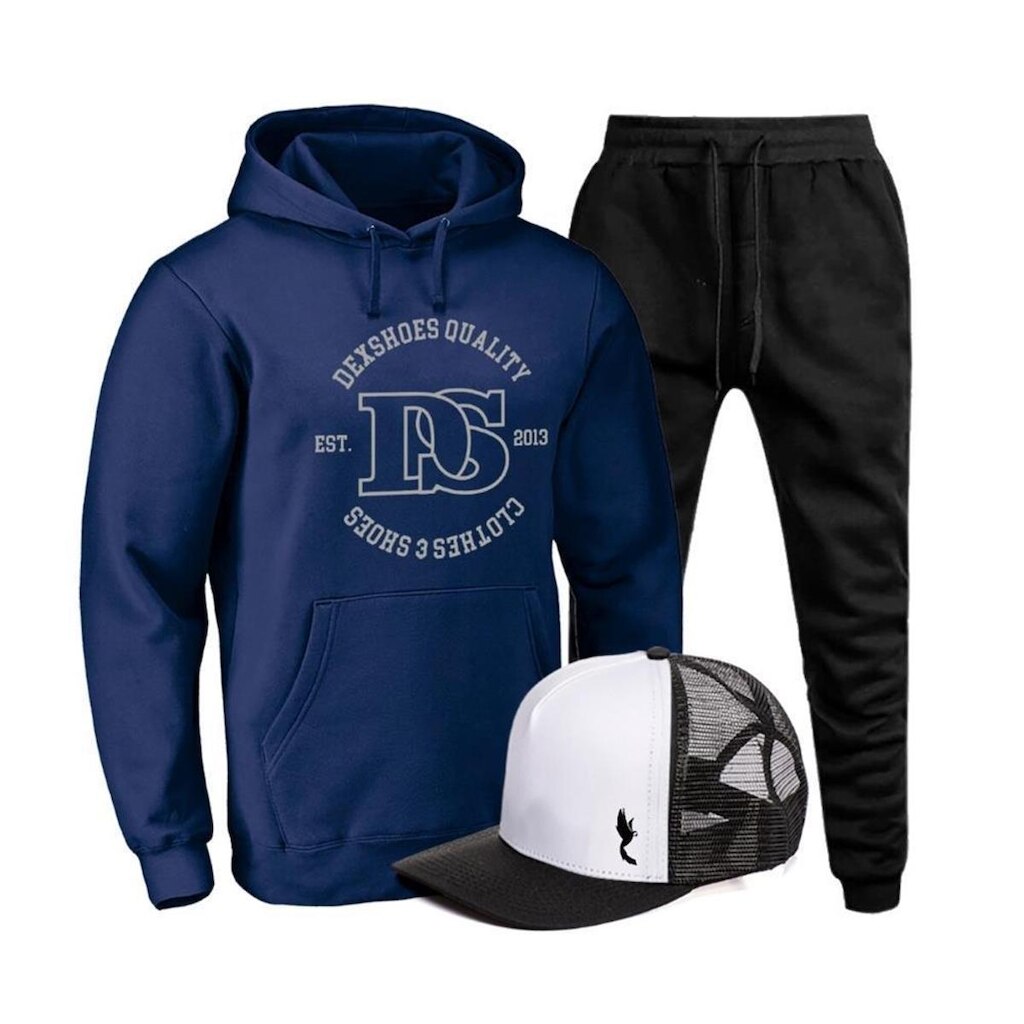 Kit Moletom Canguru Masculino Estampado Capuz + Boné Estilo
