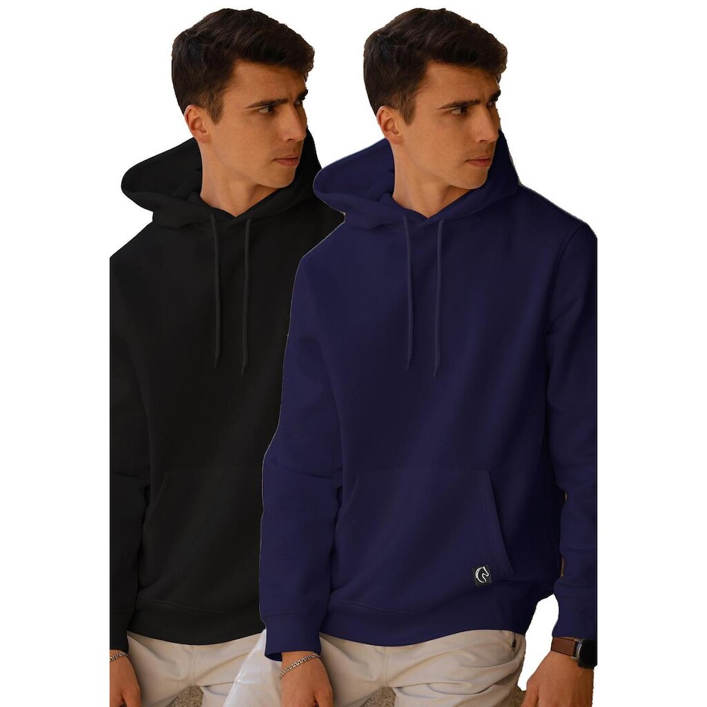Kit Moletom Masculino Fechado Flanelado Liso com Capuz Blusa