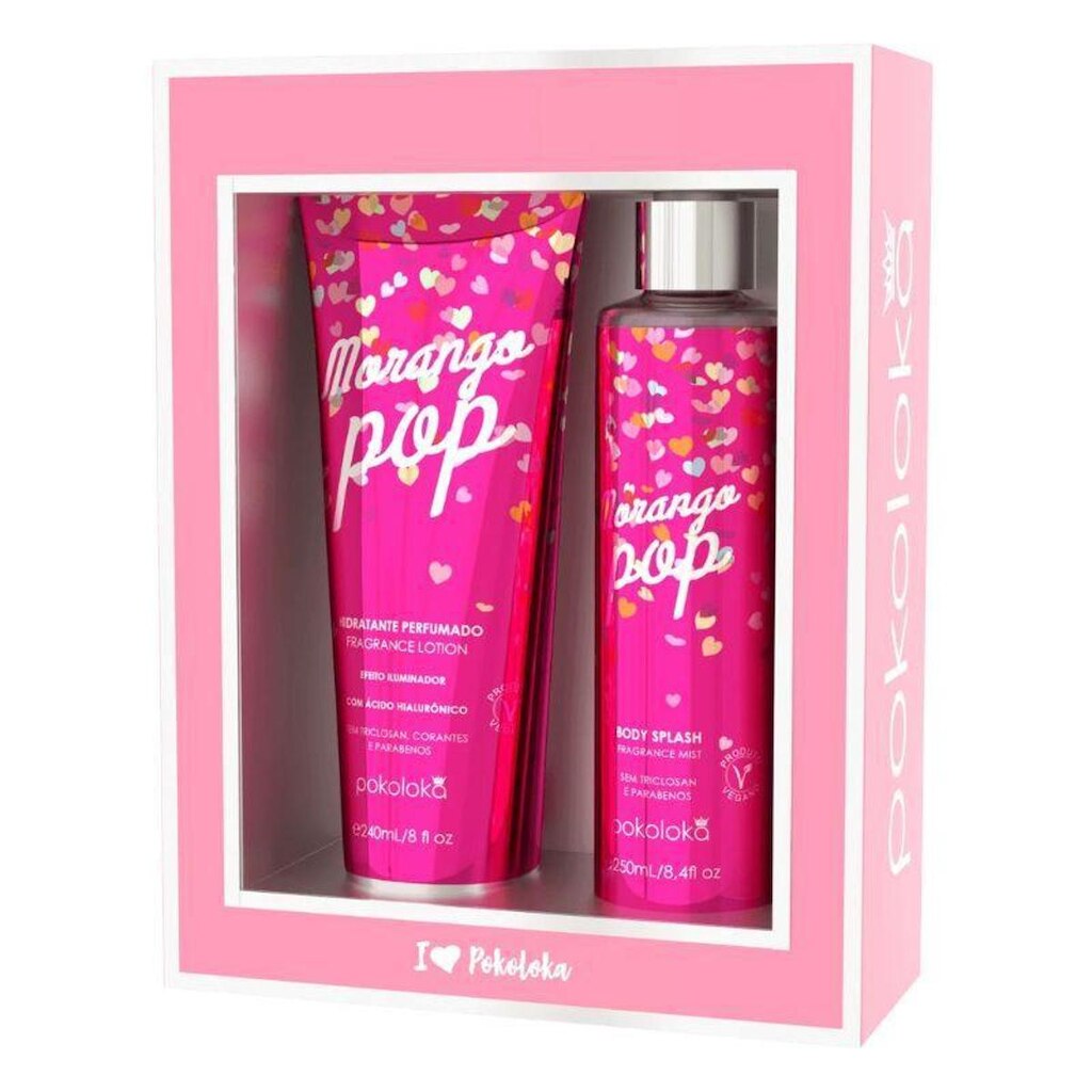 Kit Morango POP Body Splash 250ml+Loção Hidratante