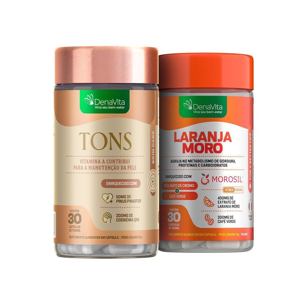 Kit Morosil Laranja moro com picolinato de cromo, Café Verde e Tons com Coenzima Q10 e Pinus Pinas