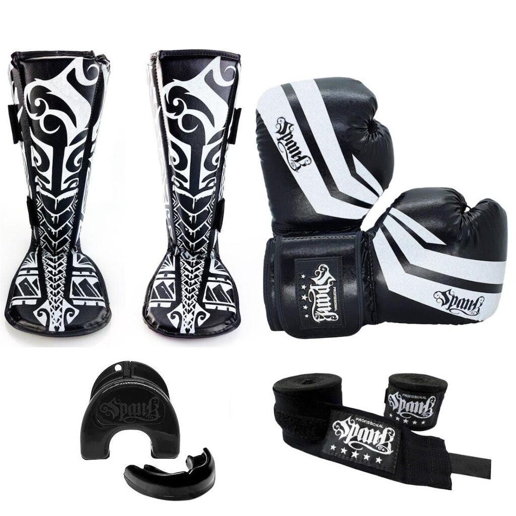 Kit Muay Thai Kickboxing CONFY Spank - Preto