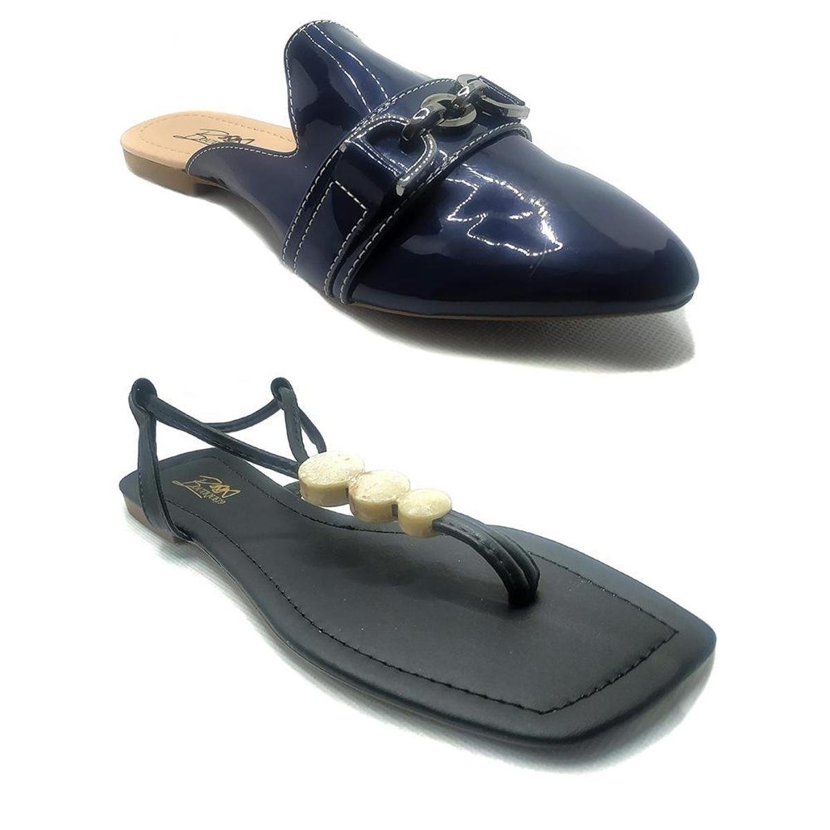 mule rasteira preto