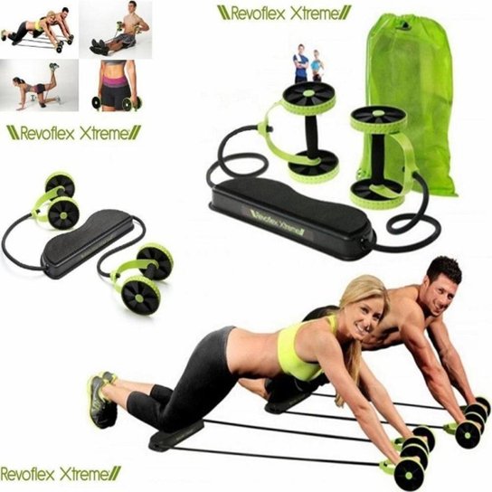 KIT MUSCULAÇÃO FITNESS COMPLETO ACADEMIA EM CASA REVOFLEX ELASTICO RODA ABDOMINAL EXTENSOR BRAÇOS - Única Menor preço em KIT MUSCULAÇÃO FITNESS COMPLETO ACADEMIA EM CASA REVOFLEX ELASTICO RODA ABDOMINAL EXTENSOR BRAÇOS - Única