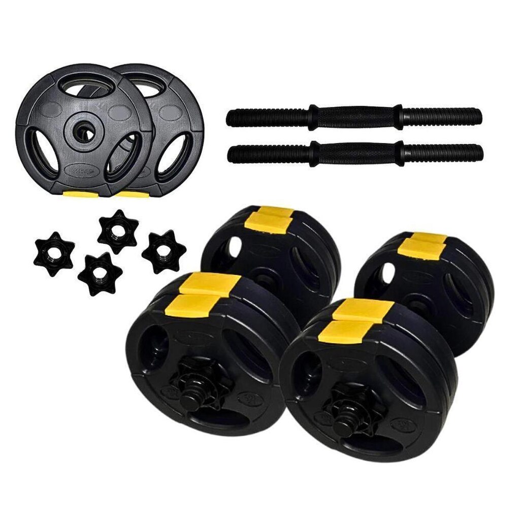 Kit Musculação Halteres Ajustáveis com Barra até 10kg Bonafit