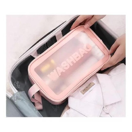 Kit Necessáires Cosméticos Viagem Feminina Maquiagem Praia