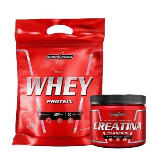 Kit Nutri Whey 900g Refil + Creatina 150g - Integralmedica Menor preço em Kit Nutri Whey 900g Refil + Creatina 150g - Integralmedica