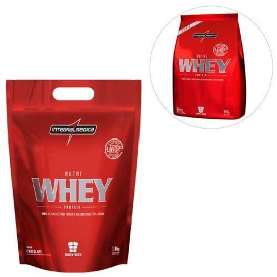 Kit Nutri Whey Protein - Chocolate 1800g Refil + Nutri Whey Morango 907g Refil - Integralmédica Menor preço em Kit Nutri Whey Protein - Chocolate 1800g Refil + Nutri Whey Morango 907g Refil - Integralmédica