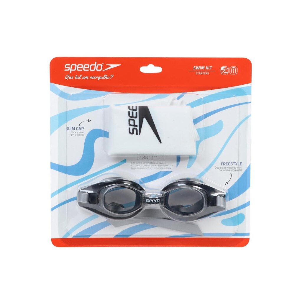 Kit Óculos e Touca Silicone Natação Swim Freestyle Speedo
