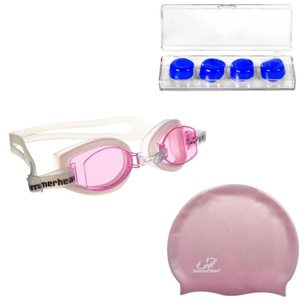 Kit Óculos Natação Vortex 2.0 + Touca Slim Hammerhead + Protetor de ouvido