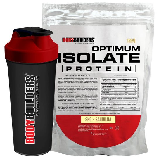 Kit Optimum Isolate Whey Protein 2kg + Coqueteleira - Bodybuilders Menor preço em Kit Optimum Isolate Whey Protein 2kg + Coqueteleira - Bodybuilders