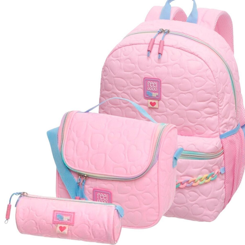 Kit Pacific Mochila Lancheira e Estojo Pack Me Well