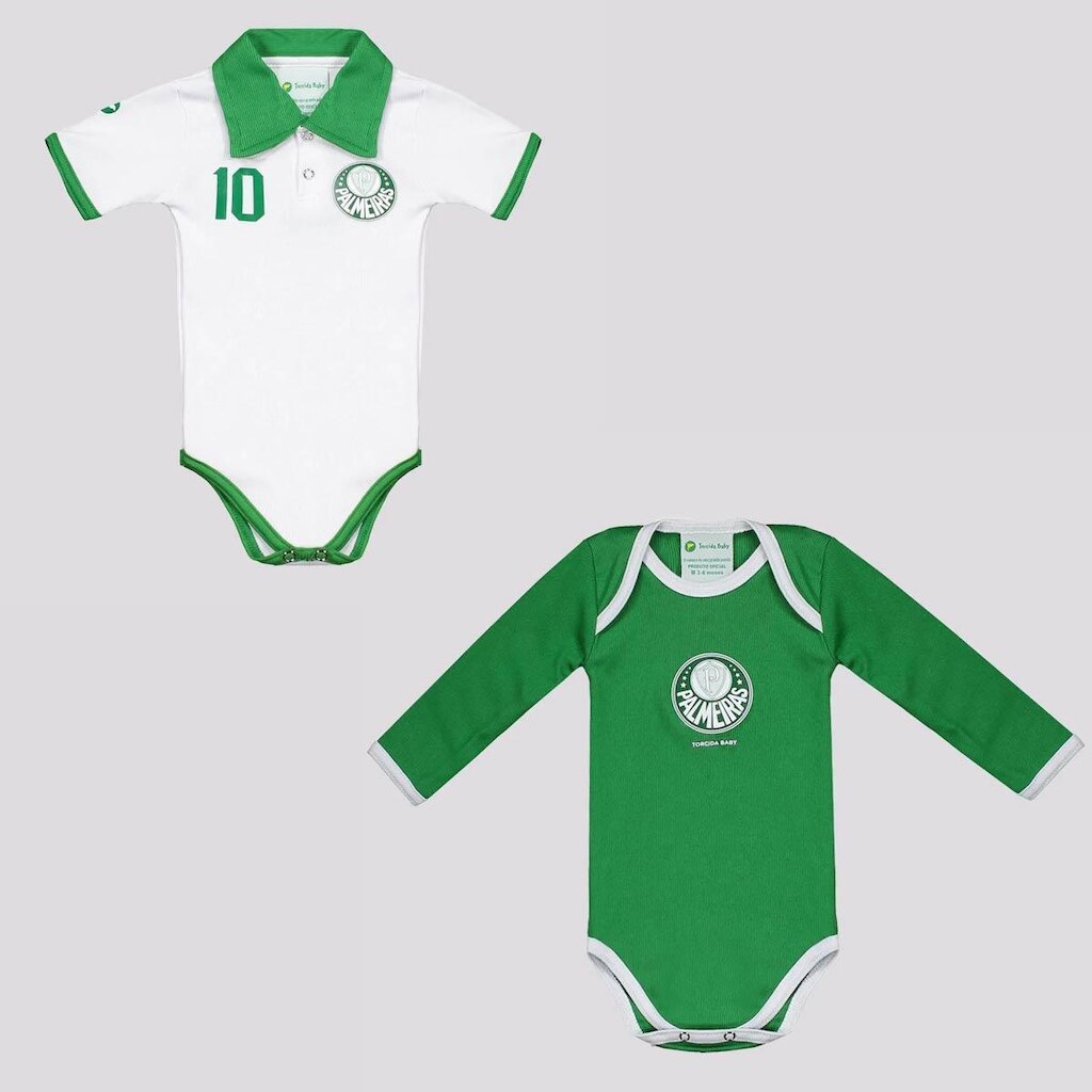 Kit Palmeras Bodys Polo + Manga Longa