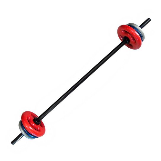 Kit Para Body Pump Barra 12kg De Anilhas Pintadas para Aulas - Prata