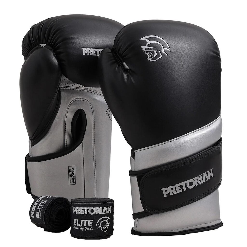 Kit Para Boxe E Muay Thai Luvas Edição Elite + Bandagens - Pretorian