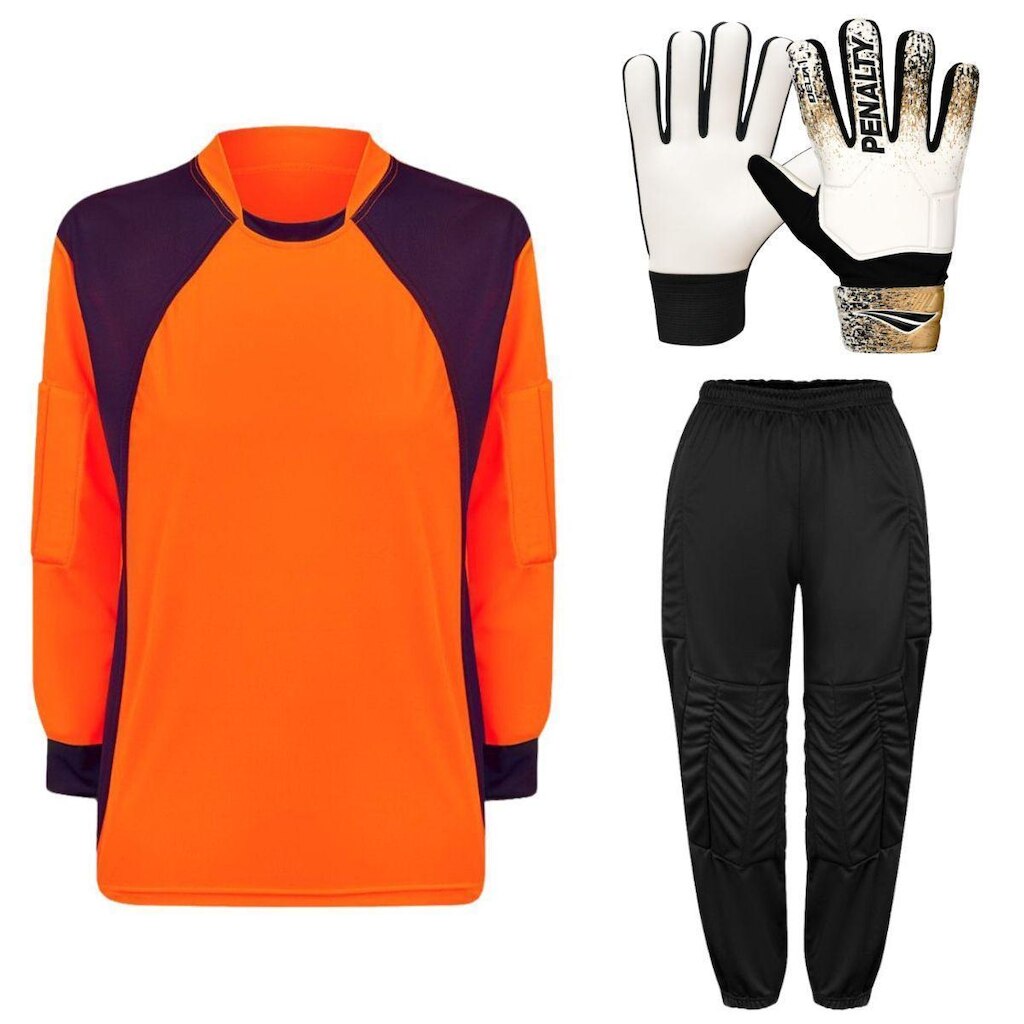 Kit Para Goleiro Juvenil Camisa + Calça Acolchoada + Luva De Goleiro Penalty
