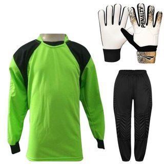 Kit Para Goleiro Juvenil Camisa + Calça Acolchoada + Luva De Goleiro Penalty
