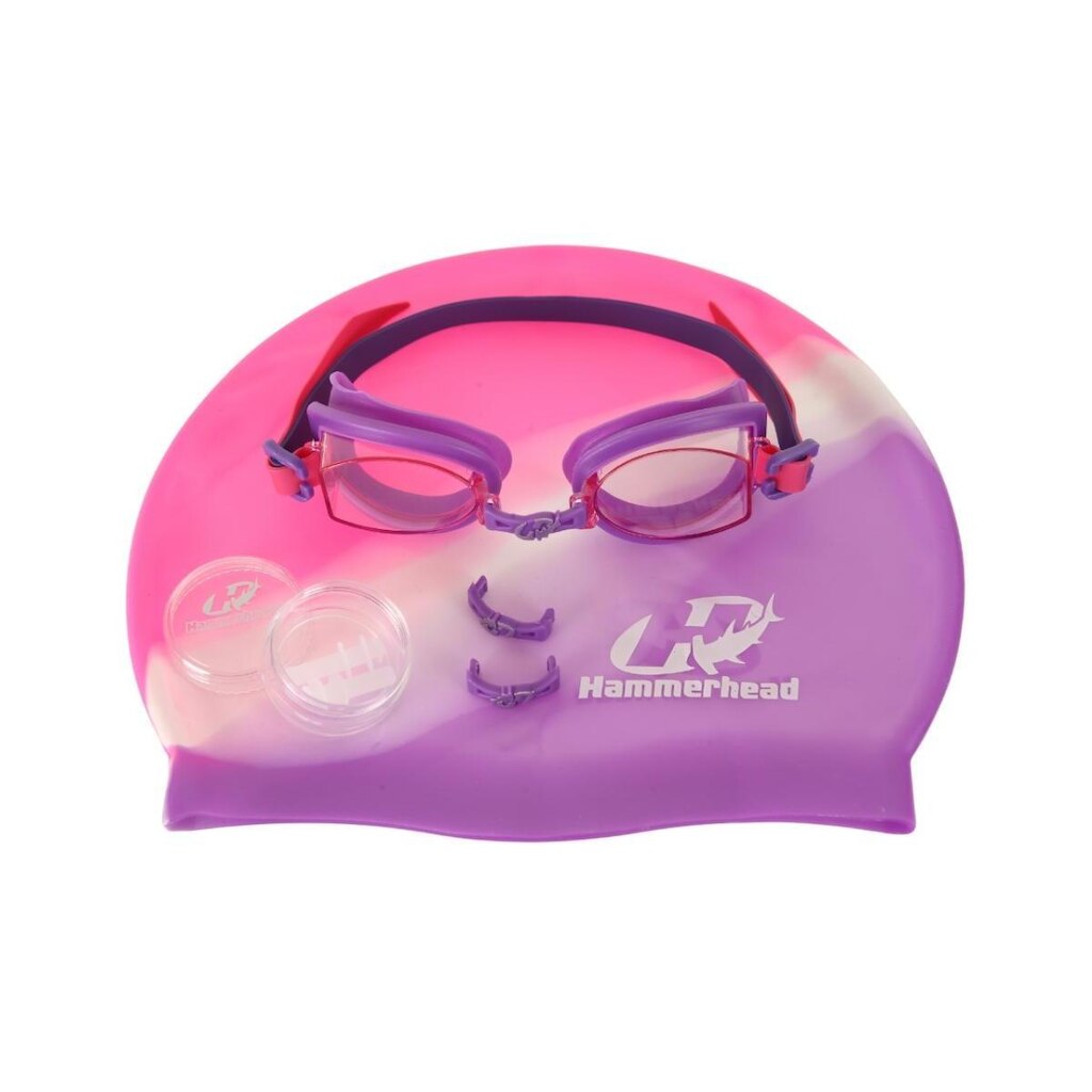 Kit  Para Natação Óculos Touca E Protetor Hammerhead