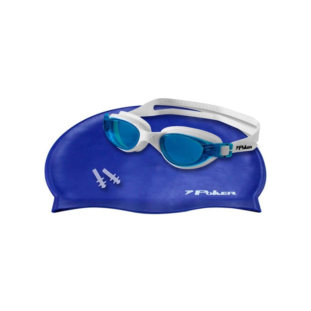 Kit para Natação Oculos Touca Protetor Ouvido Navagio Poker
