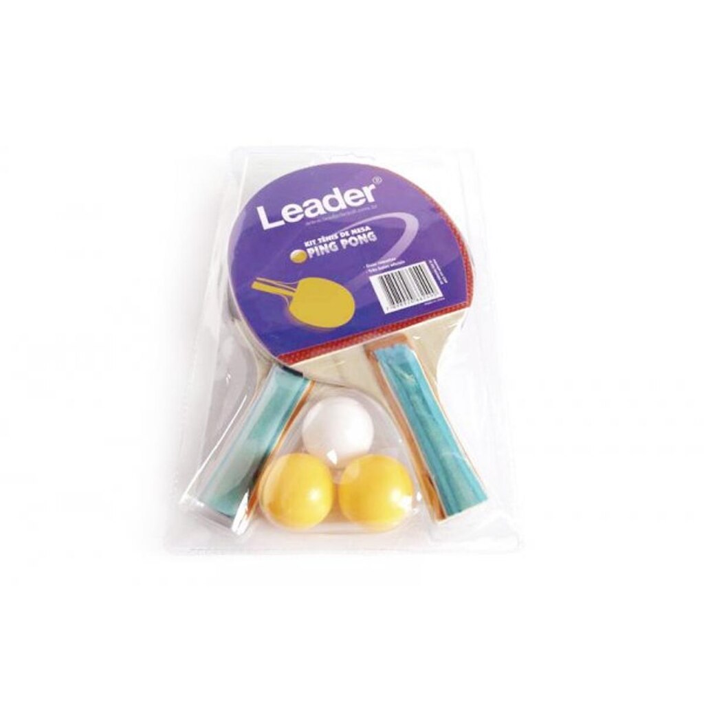 Kit para Tênis de Mesa com 2 Raquetes e 3 Bolinhas