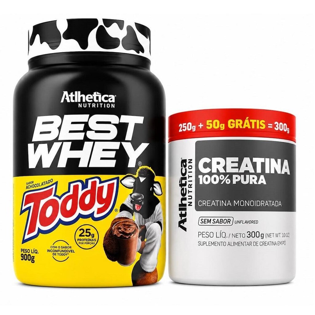 Kit Performance - Best Whey Protein Toddy + Creatina 100% Pura - Atlhetica Nutrition