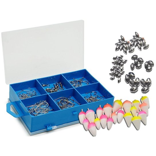 Kit Pesca Esportiva Estojo Pianura Pesca Premium Acessórios - Azul