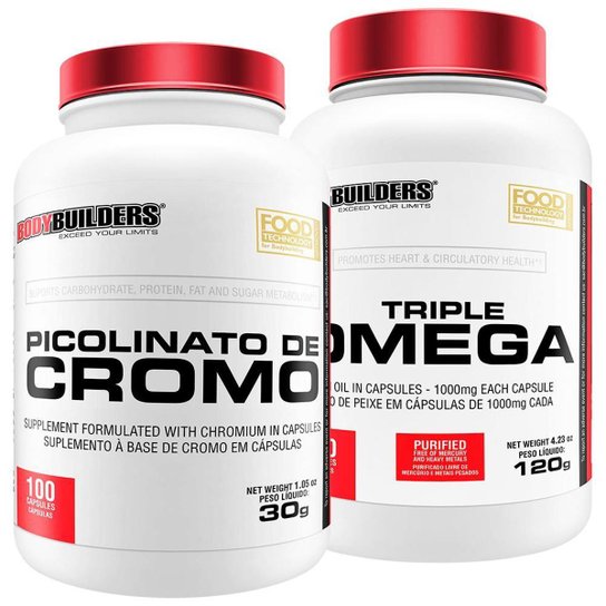 Kit Picolinato de cromo + Ômega 3 - Bodybuilders Menor preço em Kit Picolinato de cromo + Ômega 3 - Bodybuilders