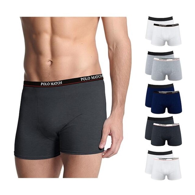 Menor preço em Kit Polo Match 10 Cuecas Boxer Cotton&nbsp;Basic - Preto e Branco
