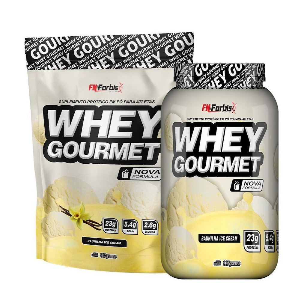 Kit Pote + Refil Whey Protein Gourmet - FN Forbis Nutrition