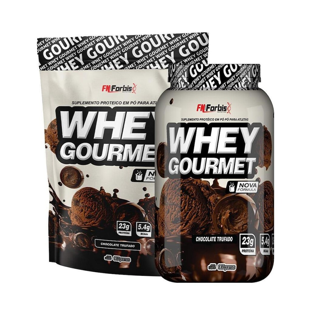 Kit Pote + Refil Whey Protein Gourmet - FN Forbis Nutrition