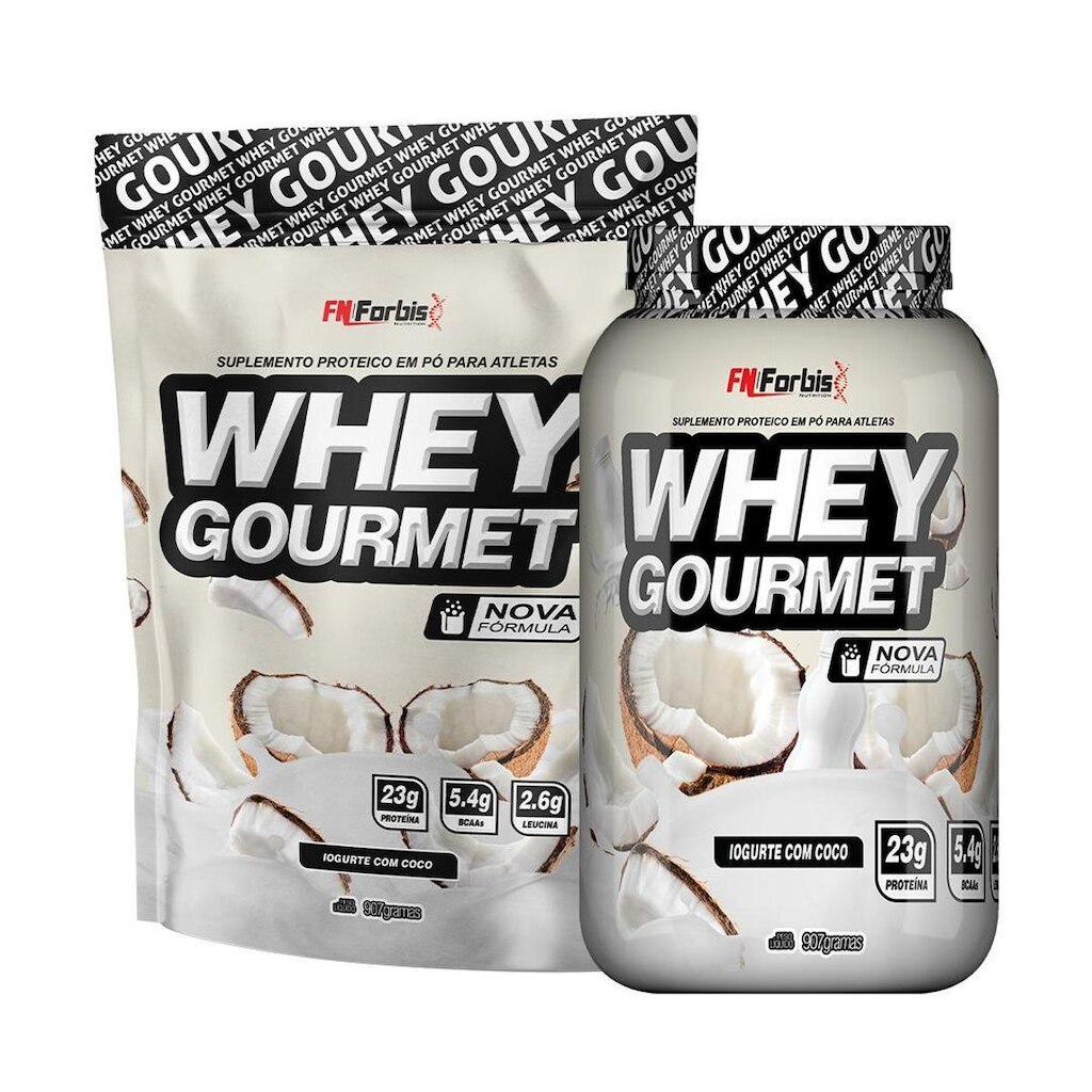 Kit Pote + Refil Whey Protein Gourmet - FN Forbis Nutrition