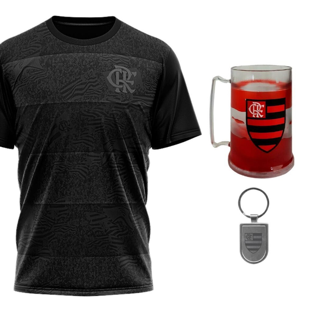 Kit Presente Flamengo - Camisa / Caneca / Chaveiro Oficial