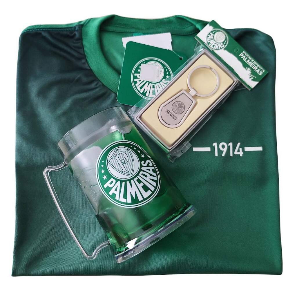 Kit Presente Palmeiras - Camisa / Caneca / Chaveiro Oficial