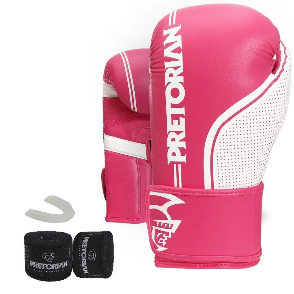 Kit Pretorian First FX Boxe Muay Thai Luva Bandagem Protetor