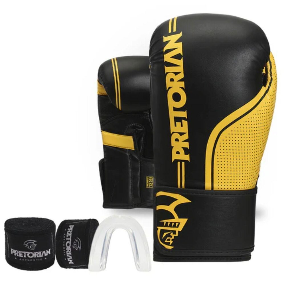 Kit Pretorian First FX Boxe Muay Thai Luva Bandagem Protetor