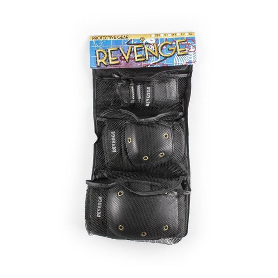 Kit Proteção Skate Revenge Unissex - Preto Menor preço em Kit Proteção Skate Revenge Unissex - Preto