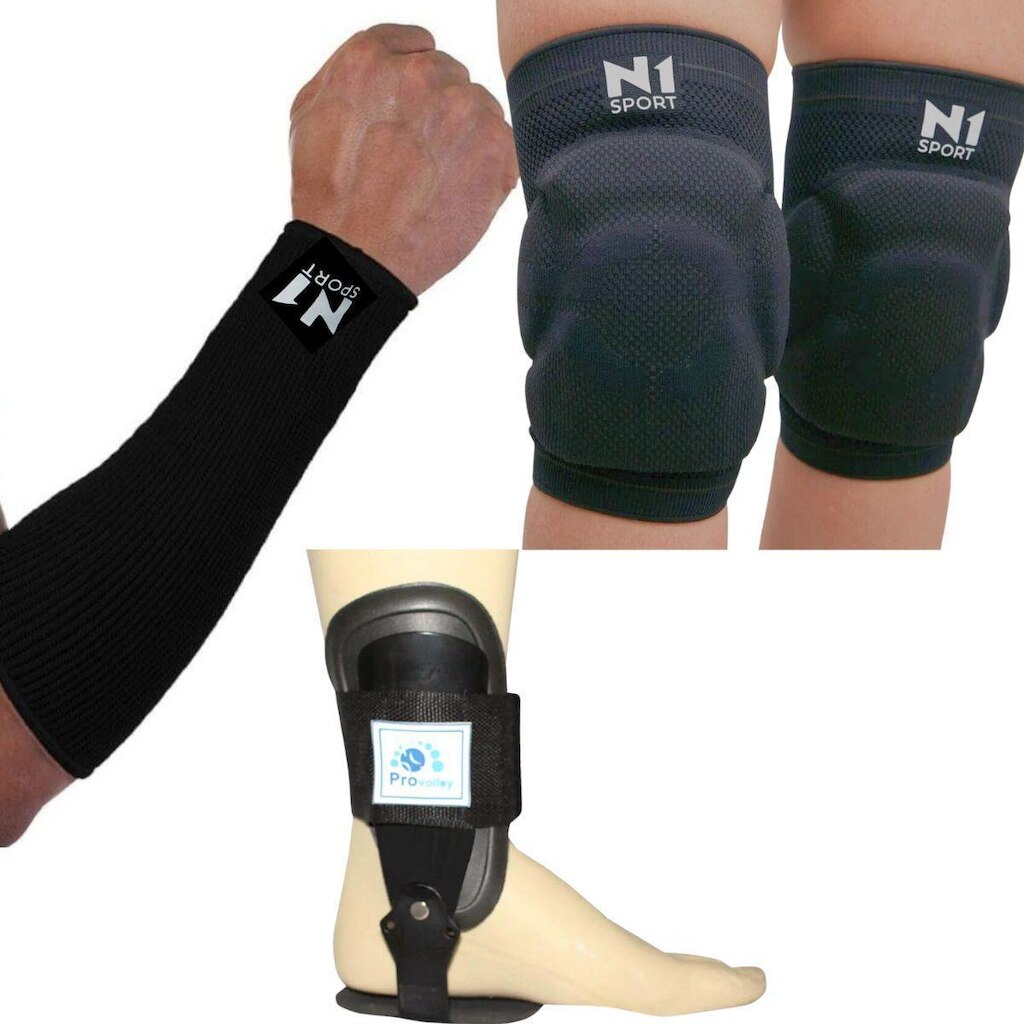Kit Proteção Volei Manguito Joelheira N1 Sport Tornozeleira Provolley