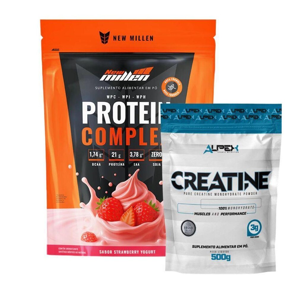 Kit Protein Complex 1,8kg New Millen + Creatina 500g Alpex