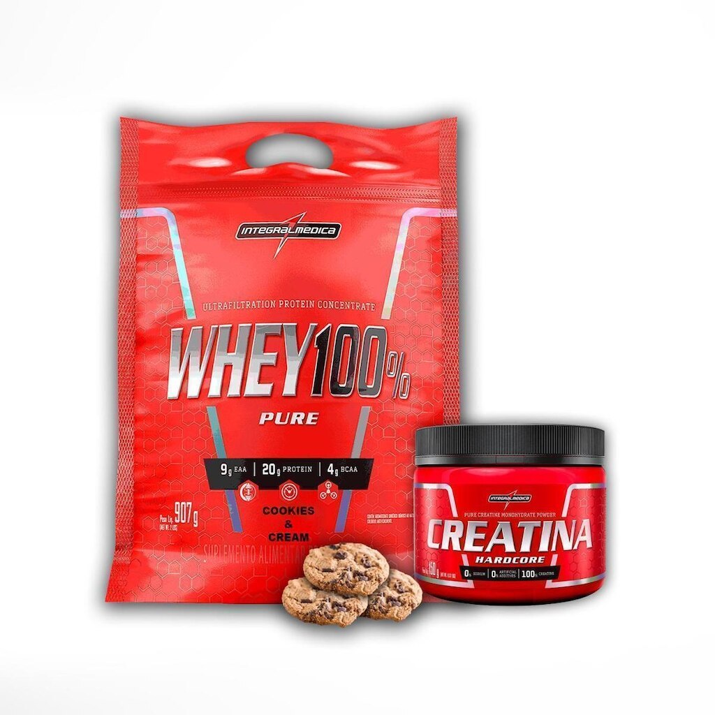 Kit Pure Whey 100% Concentrado 900g + Creatina 150g - Integralmedica