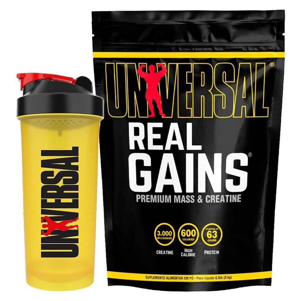 Kit Real Gains 3k Ice Cream + Coqueteleira 700ml Universal