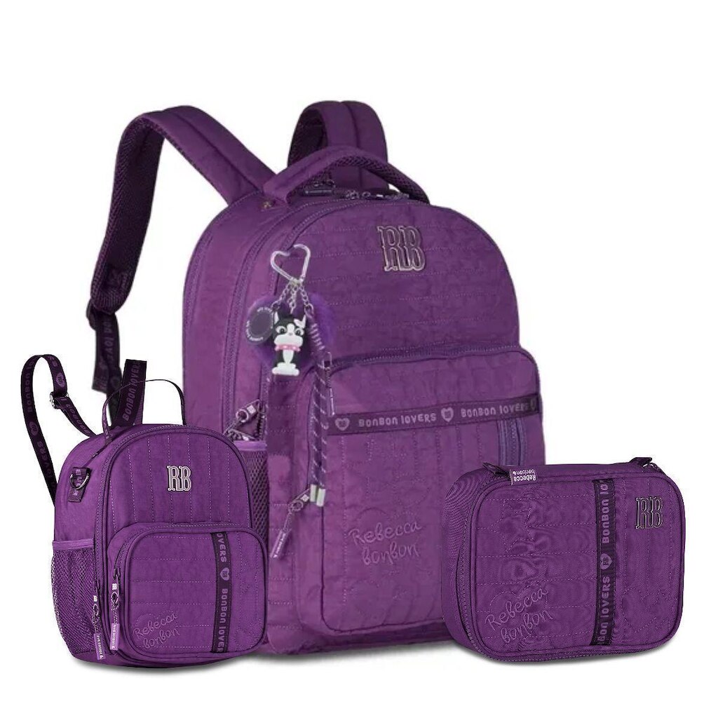 Kit Rebecca Bonbon Mochila com Lancheira térmica e Estojo Box