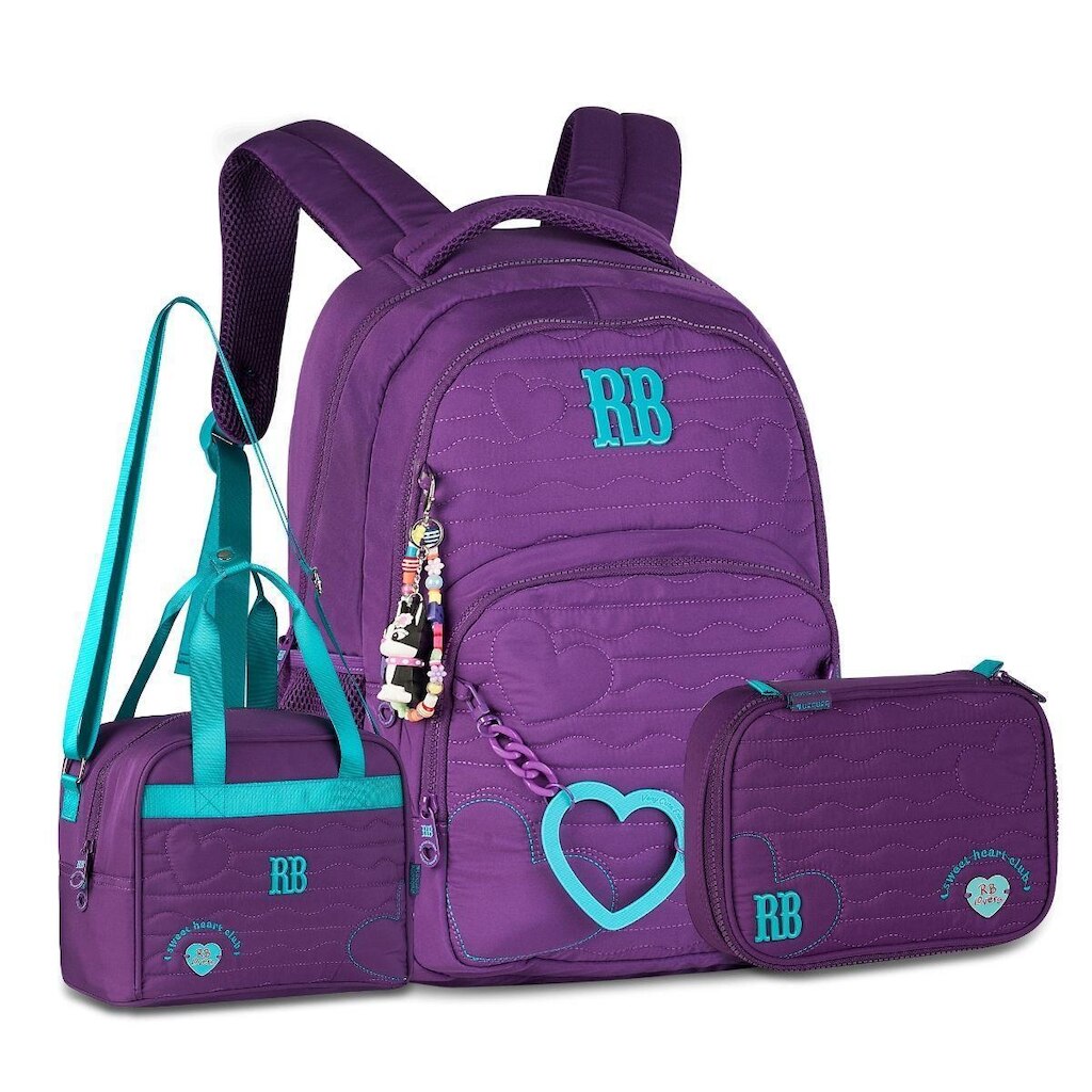 Kit Rebecca Bonbon Mochila Escolar com Lancheira e Estojo Box