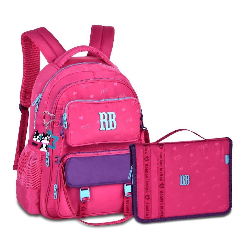 Kit Rebecca Bonbon Mochila Moderna com Estojo Fichário Grande