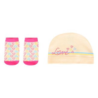 Kit Recém-Nascido Pimpolho Gorro + Meia Feminino